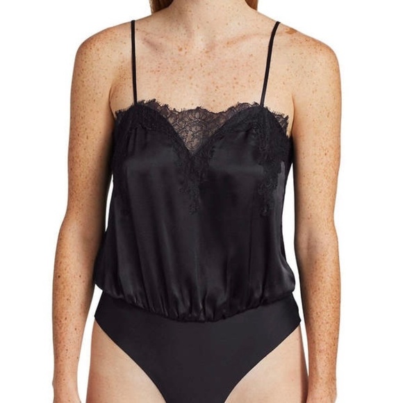 NWT - Cami NYC Sweetheart 100% Silk and Eyelash Lace Bodysuit - Picture 3 of 15
